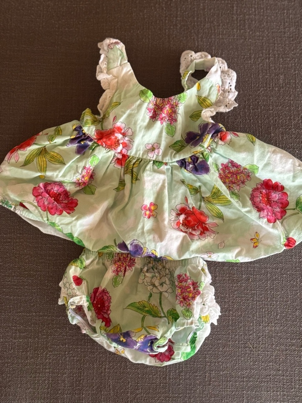 Darling Baby Girl Floral Ruffle Dress & Bloomers